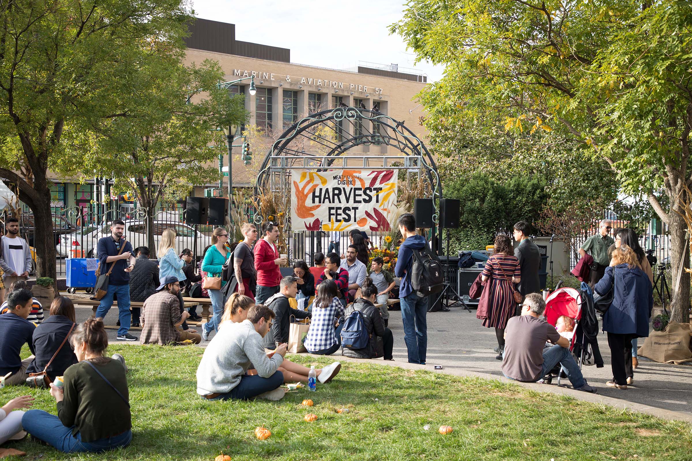 A group of visitors enjoy the Harvest Fest at 14th Street Park HRPK