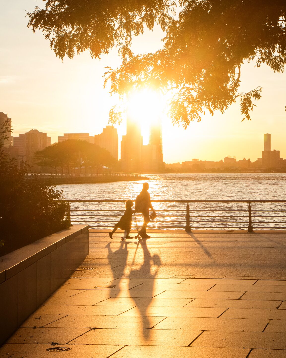 sunset over greenwich village