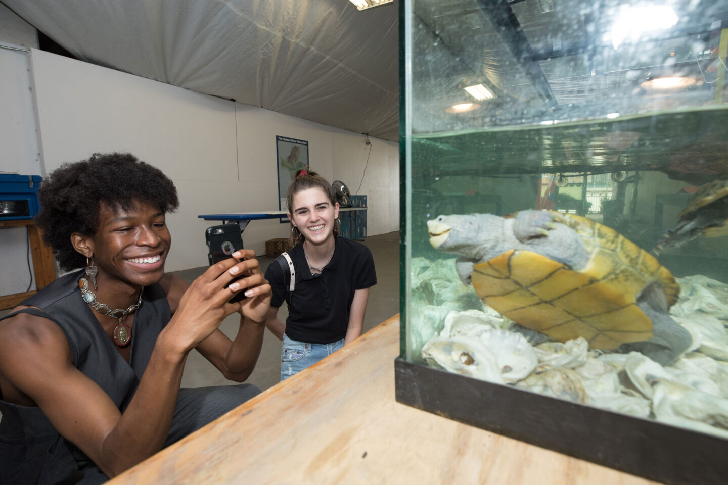 Wetlab tour at Pier 40 with Hudson River Park River Project staff